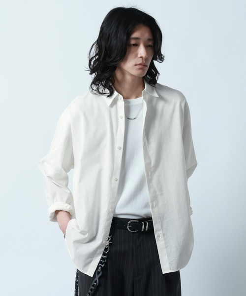 RAGEBLUE(レイジブルー)の「Linen Blend Regular Collar Shirt / リネン混レギュラーカラーシャツ(シャツ/ブラウス・メンズ・ブラック/ダークグレー/その他5・MEDIUM/LARGE)」の9枚目の写真