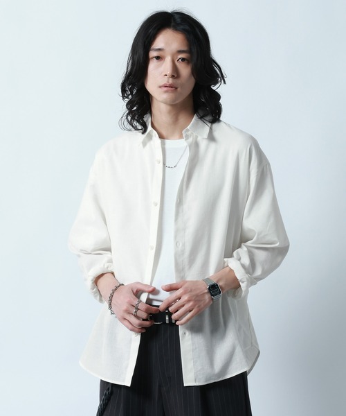 RAGEBLUE(レイジブルー)の「Linen Blend Regular Collar Shirt / リネン混レギュラーカラーシャツ(シャツ/ブラウス・メンズ・ブラック/ダークグレー/その他5・MEDIUM/LARGE)」の10枚目の写真