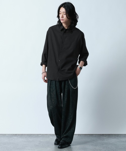 RAGEBLUE(レイジブルー)の「Linen Blend Regular Collar Shirt / リネン混レギュラーカラーシャツ(シャツ/ブラウス・メンズ・ブラック/ダークグレー/その他5・MEDIUM/LARGE)」の13枚目の写真