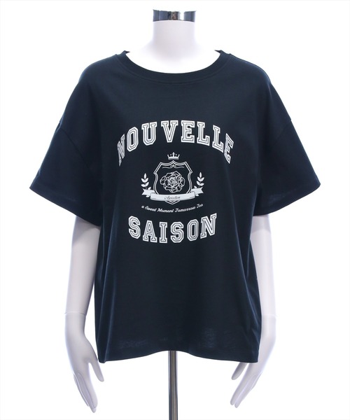 CLEAR BASIC（クリアベーシック）の「カレッジプリントビッグTシャツ［骨格ナチュラル/オーバーサイズ/体型カバー/カジュアル］（Tシャツ/カットソー・レディース・ホワイト系その他/ブラック/グレー/ホワイト系その他2・F）」の11枚目の写真
