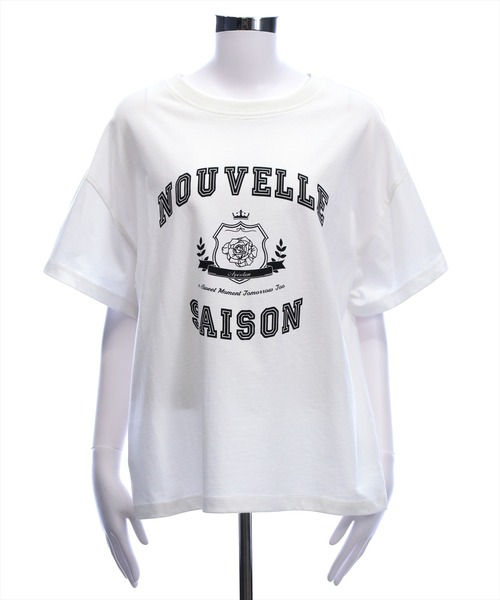 CLEAR BASIC（クリアベーシック）の「カレッジプリントビッグTシャツ［骨格ナチュラル/オーバーサイズ/体型カバー/カジュアル］（Tシャツ/カットソー・レディース・ホワイト系その他/ブラック/グレー/ホワイト系その他2・F）」の13枚目の写真