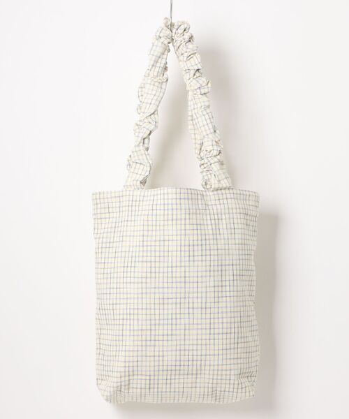 P.V.T(ピーブイティー)の「ギャザーハンドルチェックトートバッグ(トートバッグ・レディース・White/Yellow/ブルー・F)」の7枚目の写真
