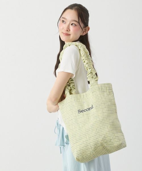 P.V.T(ピーブイティー)の「ギャザーハンドルチェックトートバッグ(トートバッグ・レディース・White/Yellow/ブルー・F)」の14枚目の写真