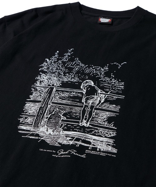 ADPOSION(アドポーション)の「【Winnie-the-Pooh / くまのプーさん】フロントプリント クルーネックTシャツ(Tシャツ/カットソー・レディース・ブラック系1/ブラック系2/ホワイト系1/ホワイト系2・MEDIUM/LARGE)」の14枚目の写真