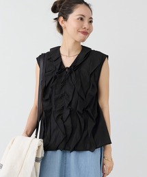 【normment】フリルブラウス-COTTON RAYON FRILL BL