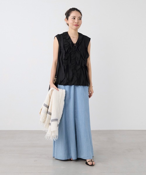 normment(ノーメント)の「【normment】フリルブラウス-COTTON RAYON FRILL BL(シャツ/ブラウス・レディース・ブラック/ダークブラウン・FREE)」の15枚目の写真