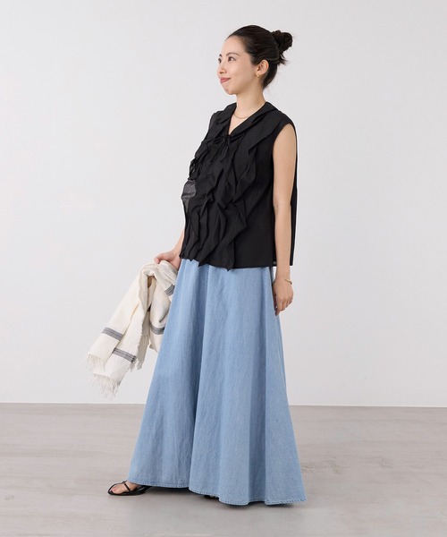 normment(ノーメント)の「【normment】フリルブラウス-COTTON RAYON FRILL BL(シャツ/ブラウス・レディース・ブラック/ダークブラウン・FREE)」の16枚目の写真