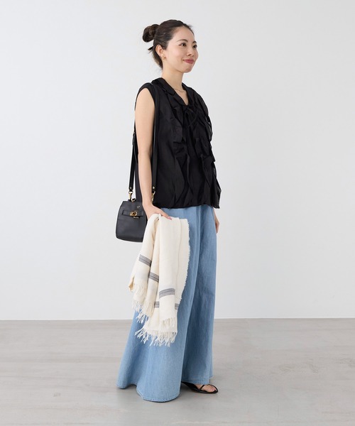 normment(ノーメント)の「【normment】フリルブラウス-COTTON RAYON FRILL BL(シャツ/ブラウス・レディース・ブラック/ダークブラウン・FREE)」の17枚目の写真