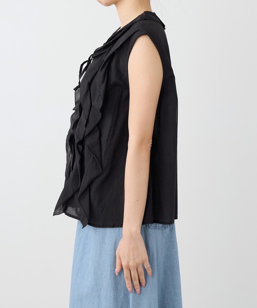 normment(ノーメント)の「【normment】フリルブラウス-COTTON RAYON FRILL BL(シャツ/ブラウス・レディース・ブラック/ダークブラウン・FREE)」の20枚目の写真