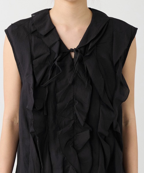 normment(ノーメント)の「【normment】フリルブラウス-COTTON RAYON FRILL BL(シャツ/ブラウス・レディース・ブラック/ダークブラウン・FREE)」の22枚目の写真