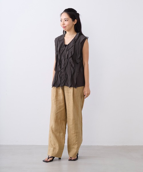 normment(ノーメント)の「【normment】フリルブラウス-COTTON RAYON FRILL BL(シャツ/ブラウス・レディース・ブラック/ダークブラウン・FREE)」の7枚目の写真