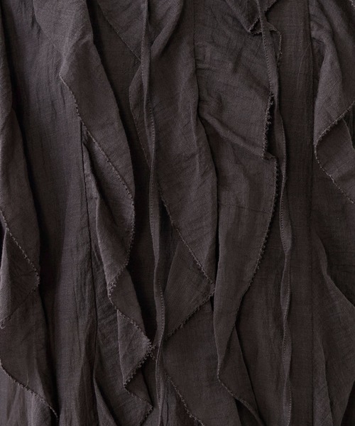 normment(ノーメント)の「【normment】フリルブラウス-COTTON RAYON FRILL BL(シャツ/ブラウス・レディース・ブラック/ダークブラウン・FREE)」の10枚目の写真