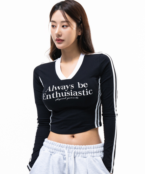 PHYSICAL GARMENTS（フィジカルガーメンツ）の「P5022 ウーマンラインVネッククロップ長袖 [3カラー]（Tシャツ/カットソー・レディース・ホワイト/ブラック/ベージュ・SMALL/MEDIUM）」の13枚目の写真