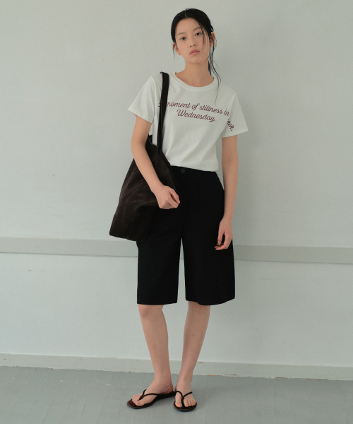 WEDNESDAYOASISFORWOMEN(ウェンズデー オアシス フォー ウーマン)の「アウトポケットバミューダパンツ_BLACK(W26PT09)(その他パンツ・レディース・ブラック・SMALL/MEDIUM)」の2枚目の写真