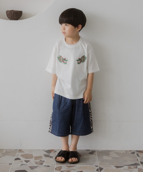 MAKE YOUR DAY(メイクユアデイ)の「サイドライン6分丈パンツ(その他パンツ・キッズ・ベージュ/ブルー・90/100/110/120/130/140/80)」の8枚目の写真