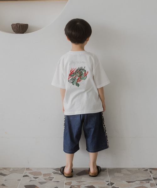 MAKE YOUR DAY(メイクユアデイ)の「サイドライン6分丈パンツ(その他パンツ・キッズ・ベージュ/ブルー・90/100/110/120/130/140/80)」の9枚目の写真
