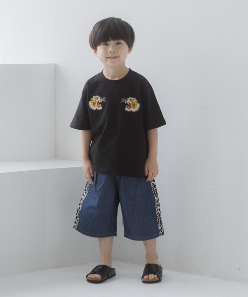 MAKE YOUR DAY(メイクユアデイ)の「サイドライン6分丈パンツ(その他パンツ・キッズ・ベージュ/ブルー・90/100/110/120/130/140/80)」の11枚目の写真