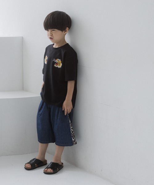 MAKE YOUR DAY(メイクユアデイ)の「サイドライン6分丈パンツ(その他パンツ・キッズ・ベージュ/ブルー・90/100/110/120/130/140/80)」の13枚目の写真