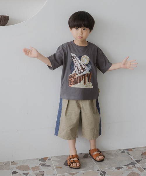 MAKE YOUR DAY(メイクユアデイ)の「サイドライン6分丈パンツ(その他パンツ・キッズ・ベージュ/ブルー・90/100/110/120/130/140/80)」の19枚目の写真