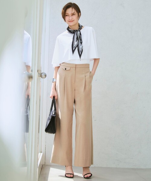 ICB(アイシービー)の「Ry/Liバイオストレッチ ワイドパンツ(その他パンツ・レディース・ピーコックグリーン系/黄土色系/ブラック系・2/4/6)」の5枚目の写真