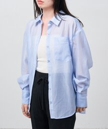【一部店舗限定】B シアーストライプシャツ