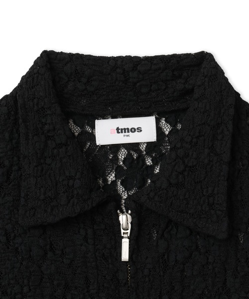 atmos pink（アトモスピンク）の「atmos pink Lace Zip-up Shirt / アトモスピンク レース ジップアップ シャツ（シャツ/ブラウス・レディース・ブラック/ホワイト・FREE）」の3枚目の写真