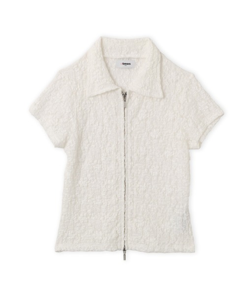 atmos pink（アトモスピンク）の「atmos pink Lace Zip-up Shirt / アトモスピンク レース ジップアップ シャツ（シャツ/ブラウス・レディース・ブラック/ホワイト・FREE）」の7枚目の写真