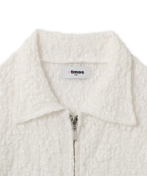 atmos pink（アトモスピンク）の「atmos pink Lace Zip-up Shirt / アトモスピンク レース ジップアップ シャツ（シャツ/ブラウス・レディース・ブラック/ホワイト・FREE）」の8枚目の写真