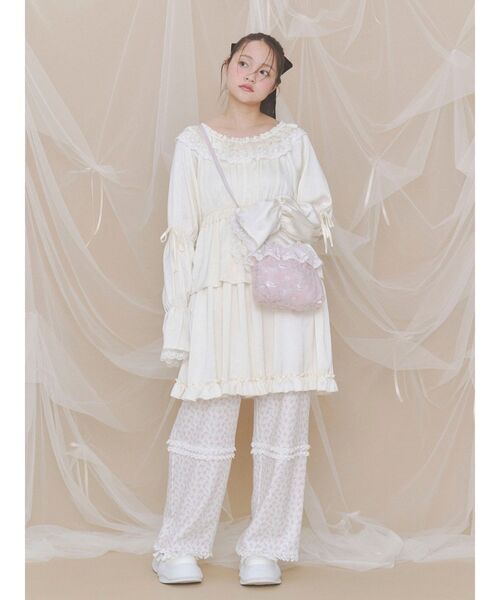 merry jenny(メリージェニー)の「petit floralサーマルパンツ(カーゴパンツ・レディース・ピンク/ブルー・FREE)」の6枚目の写真