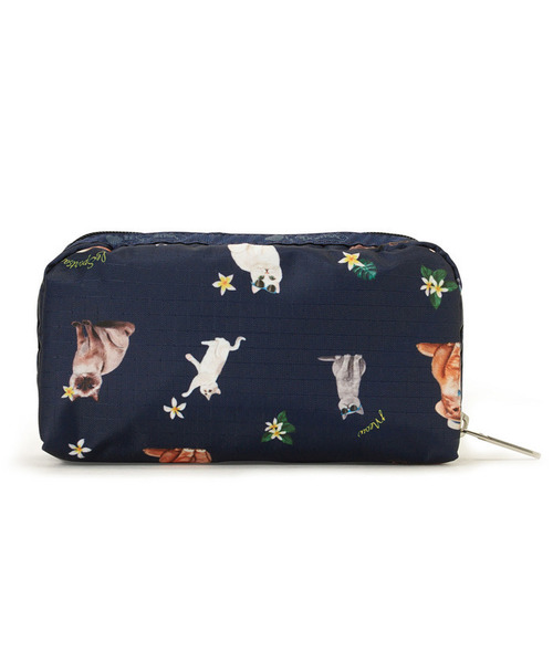LeSportsac(レスポートサック)の「RECTANGULAR COSMETIC トロピカルミャオキャット(ポーチ・レディース・ブルー・FREE)」の3枚目の写真