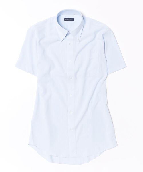 TOKYO SHIRTS(トウキョウシャツ)の「【吸水速乾】【COFREX】形態安定ノンアイロン ボタンダウン 半袖ビジネスワイシャツ(ビジネスシャツ・メンズ・サックスブルー・首回り37cm/首回り39cm/首回り41cm/首回り42cm/首回り43cm)」の6枚目の写真