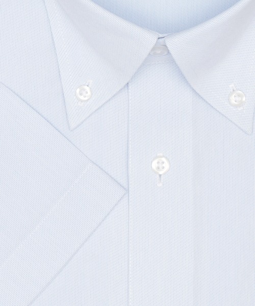 TOKYO SHIRTS(トウキョウシャツ)の「【吸水速乾】【COFREX】形態安定ノンアイロン ボタンダウン 半袖ビジネスワイシャツ(ビジネスシャツ・メンズ・サックスブルー・首回り37cm/首回り39cm/首回り41cm/首回り42cm/首回り43cm)」の3枚目の写真