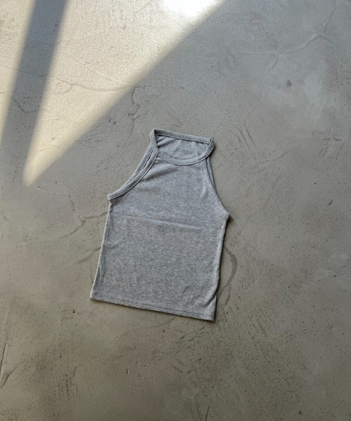 NUJOH(ヌゾ)の「Rib Halter Tank Top / リブホルタータンクトップ(タンクトップ・レディース・グレー/アイボリー/ブラック・FREE)」の8枚目の写真
