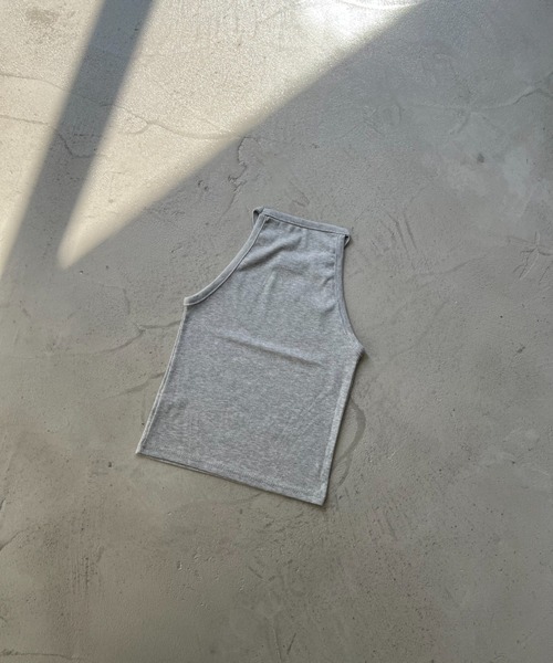 NUJOH(ヌゾ)の「Rib Halter Tank Top / リブホルタータンクトップ(タンクトップ・レディース・グレー/アイボリー/ブラック・FREE)」の9枚目の写真