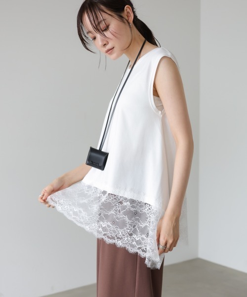 Bab(バブ)の「レース切り替えカットソー(Tシャツ/カットソー・レディース・オフホワイト/ブラック・FREE)」の19枚目の写真