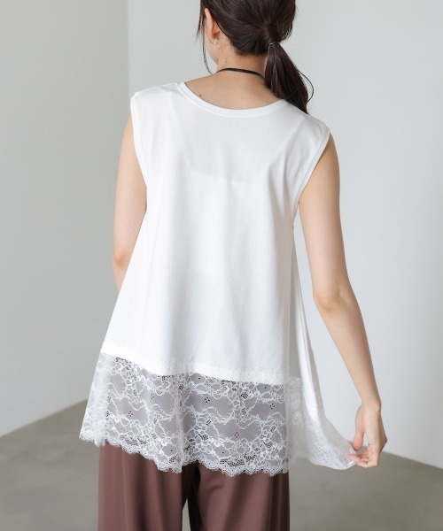 Bab(バブ)の「レース切り替えカットソー(Tシャツ/カットソー・レディース・オフホワイト/ブラック・FREE)」の18枚目の写真