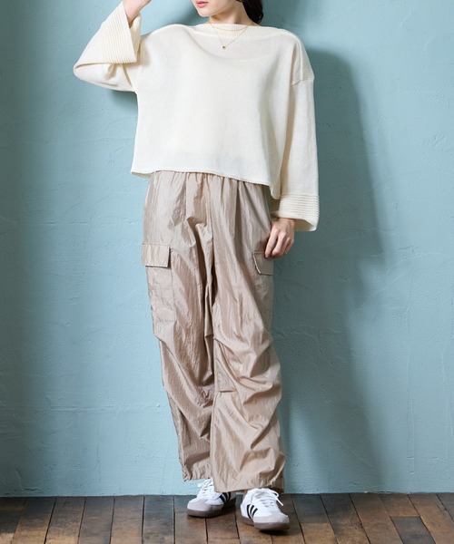 Nunc.（ヌンク）の「ワッシャーパラシュートカーゴパンツ（カーゴパンツ・レディース・ベージュ/ダークブラウン/ブラック・FREE）」の9枚目の写真