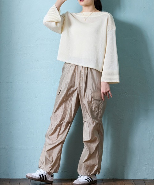 Nunc.（ヌンク）の「ワッシャーパラシュートカーゴパンツ（カーゴパンツ・レディース・ベージュ/ダークブラウン/ブラック・FREE）」の7枚目の写真