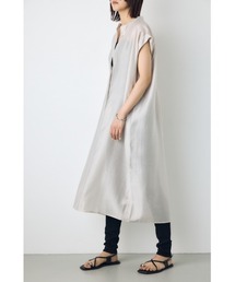 【身長/骨格別着用画像あり】フレンチスリーブロングシャツワンピース 春服　夏服　ジレ　羽織
