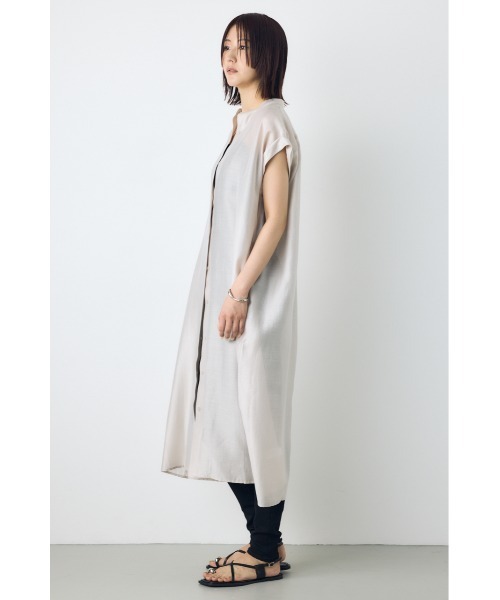 AZUL by moussy（アズールバイマウジー）の「フレンチスリーブロングシャツワンピース（シャツワンピース・レディース・ライトグレー/ブラウン/ライトブラック・SMALL/MEDIUM）」の13枚目の写真