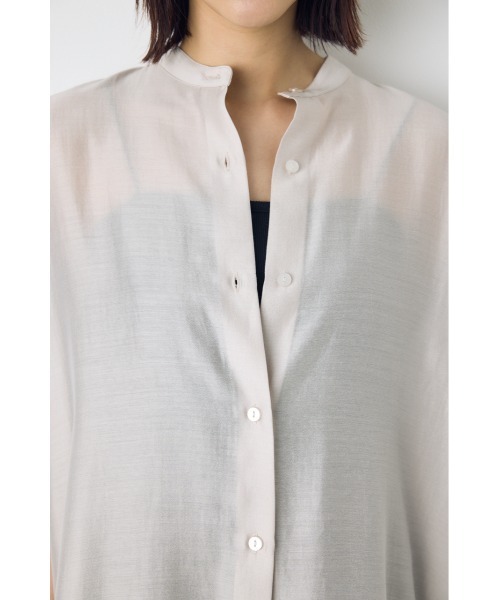 AZUL by moussy（アズールバイマウジー）の「フレンチスリーブロングシャツワンピース（シャツワンピース・レディース・ライトグレー/ブラウン/ライトブラック・SMALL/MEDIUM）」の16枚目の写真