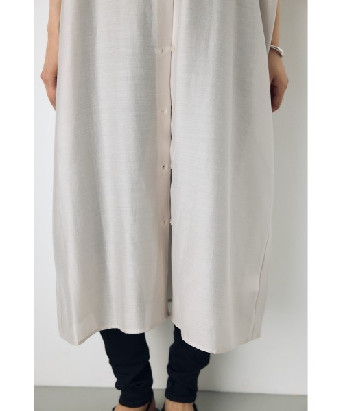 AZUL by moussy（アズールバイマウジー）の「フレンチスリーブロングシャツワンピース（シャツワンピース・レディース・ライトグレー/ブラウン/ライトブラック・SMALL/MEDIUM）」の18枚目の写真