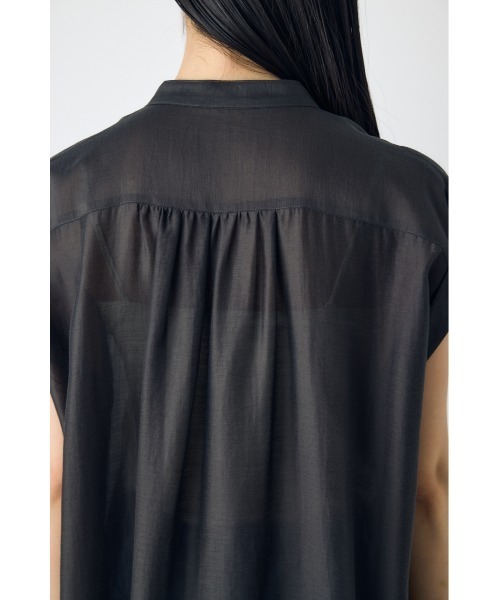 AZUL by moussy（アズールバイマウジー）の「フレンチスリーブロングシャツワンピース（シャツワンピース・レディース・ライトグレー/ブラウン/ライトブラック・SMALL/MEDIUM）」の9枚目の写真