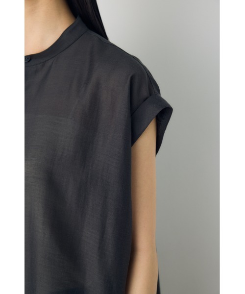 AZUL by moussy（アズールバイマウジー）の「フレンチスリーブロングシャツワンピース（シャツワンピース・レディース・ライトグレー/ブラウン/ライトブラック・SMALL/MEDIUM）」の10枚目の写真