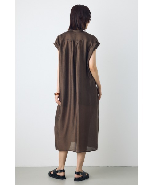 AZUL by moussy（アズールバイマウジー）の「フレンチスリーブロングシャツワンピース（シャツワンピース・レディース・ライトグレー/ブラウン/ライトブラック・SMALL/MEDIUM）」の21枚目の写真