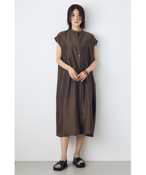 AZUL by moussy（アズールバイマウジー）の「フレンチスリーブロングシャツワンピース（シャツワンピース・レディース・ライトグレー/ブラウン/ライトブラック・SMALL/MEDIUM）」の22枚目の写真