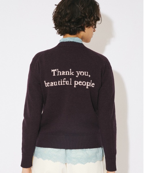 beautiful people(ビューティフルピープル)の「rock-knit QUEEN knit pullover(ニット/セーター・レディース・ダークパープル/アイボリー/ブラック・40/38/42)」の8枚目の写真