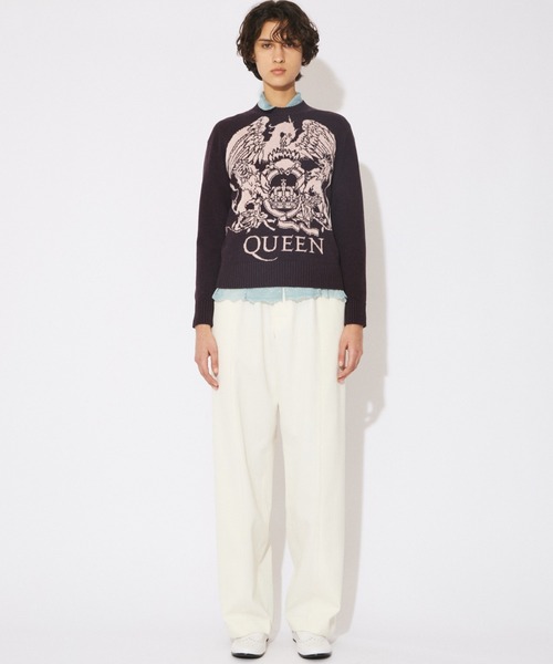 beautiful people(ビューティフルピープル)の「rock-knit QUEEN knit pullover(ニット/セーター・レディース・ダークパープル/アイボリー/ブラック・40/38/42)」の9枚目の写真
