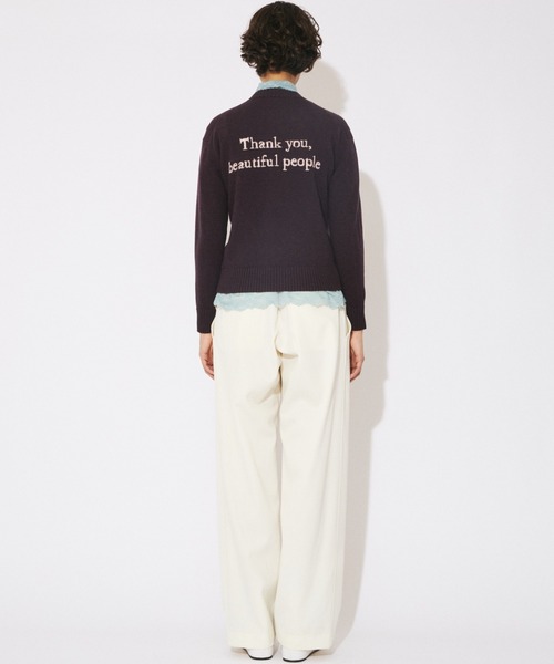 beautiful people(ビューティフルピープル)の「rock-knit QUEEN knit pullover(ニット/セーター・レディース・ダークパープル/アイボリー/ブラック・40/38/42)」の11枚目の写真