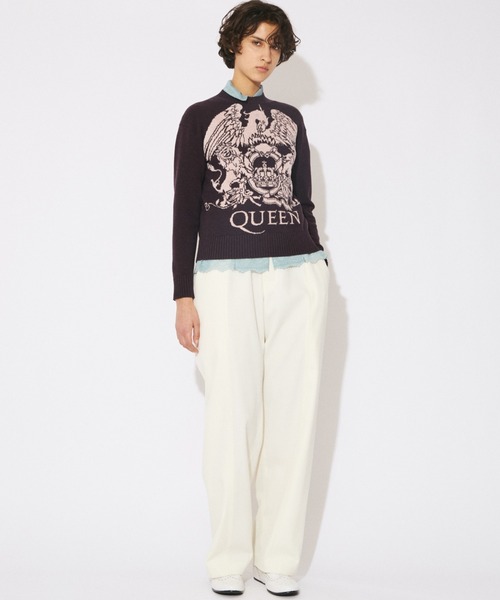 beautiful people(ビューティフルピープル)の「rock-knit QUEEN knit pullover(ニット/セーター・レディース・ダークパープル/アイボリー/ブラック・40/38/42)」の12枚目の写真